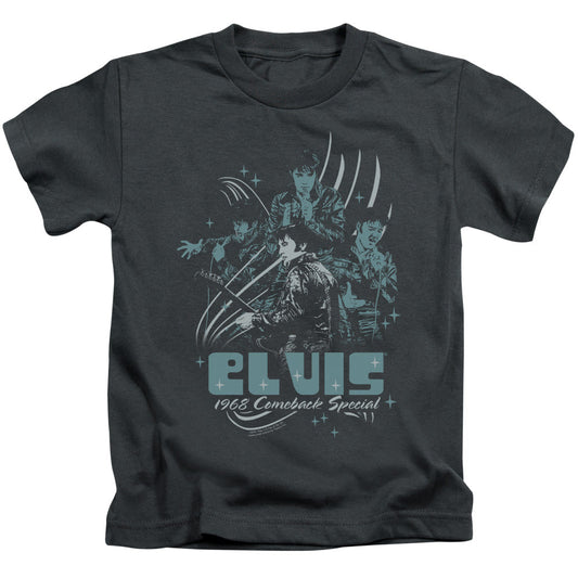 Elvis Presley 68 Leather Juvenile Kids Youth T Shirt Charcoal Officially Licensed