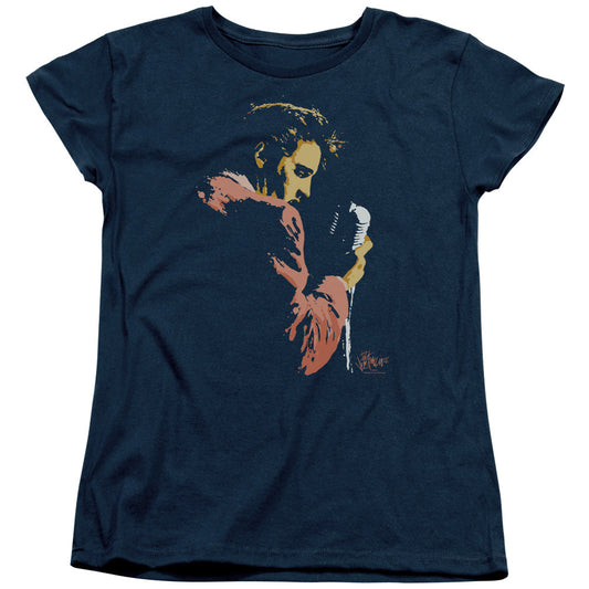 Elvis Presley Early Elvis Womens T Shirt Navy Blue Officially Licensed
