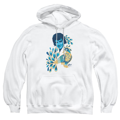 Elvis Presley Peacock Mens Hoodie White Officially Licensed