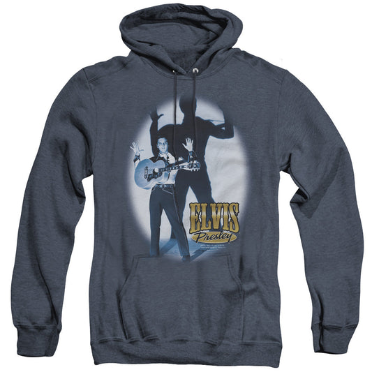 Elvis Presley Hands Up Heather Mens Hoodie Navy Officially Licensed