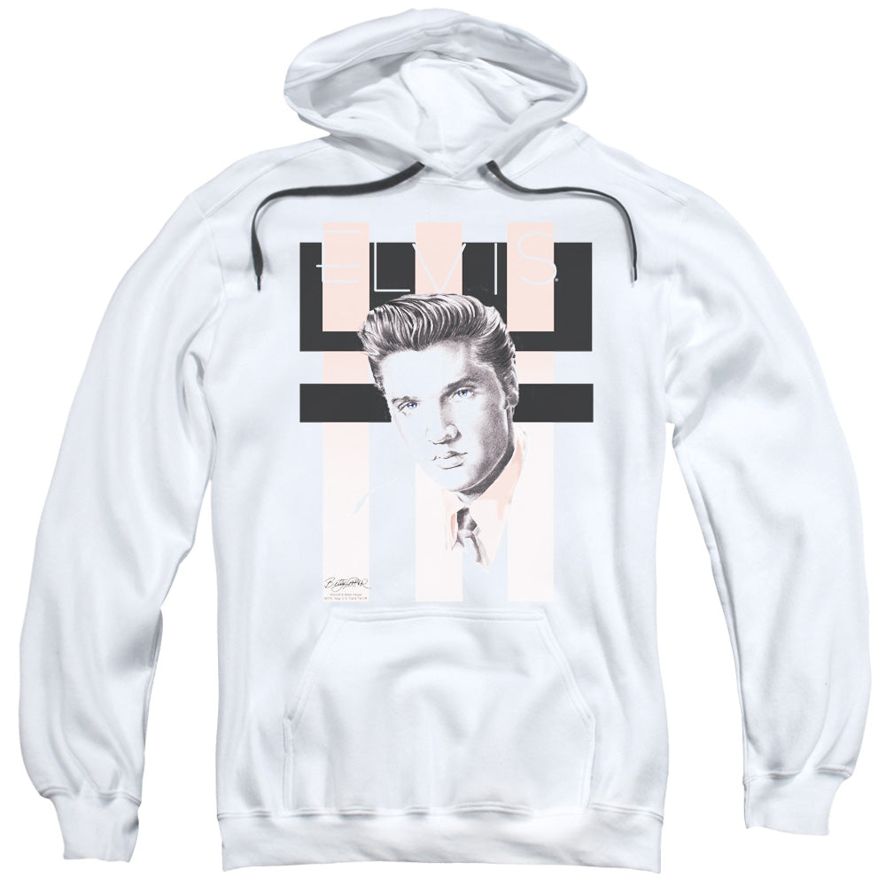 Elvis Presley Retro Mens Hoodie White Officially Licensed
