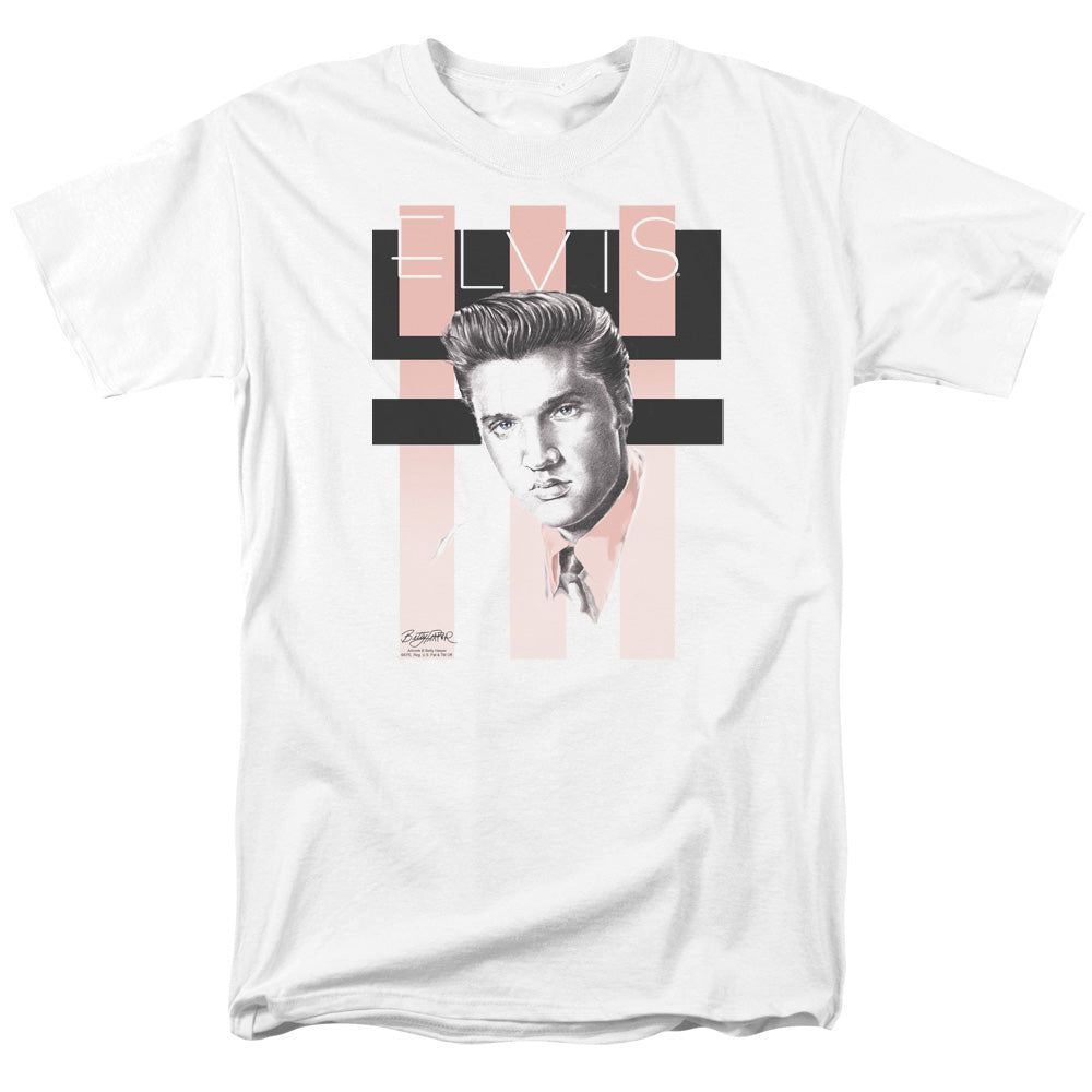 Elvis Presley Retro Mens T Shirt White Officially Licensed