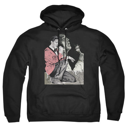 Elvis Presley Rock N Roll Smoke Mens Hoodie Black Officially Licensed