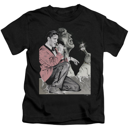 Elvis Presley Rock N Roll Smoke Juvenile Kids Youth T Shirt Black Officially Licensed