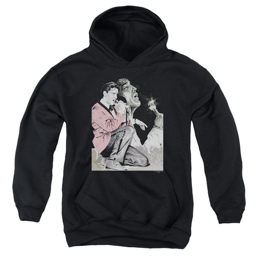 Elvis Presley Rock N Roll Smoke Kids Youth Hoodie Black Officially Licensed