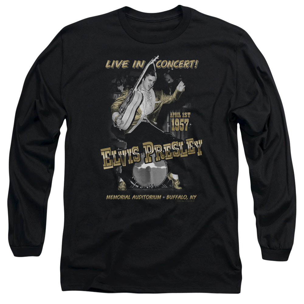 Elvis Presley Live In Buffalo Mens Long Sleeve Shirt Black Officially Licensed Officially Licensed
