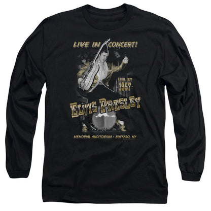 Elvis Presley Live In Buffalo Mens Long Sleeve Shirt Black Officially Licensed Officially Licensed