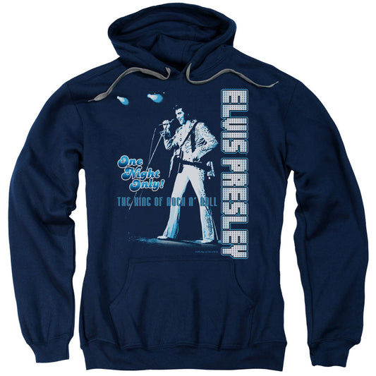 Elvis Presley One Night Only Mens Hoodie Navy Officially Licensed