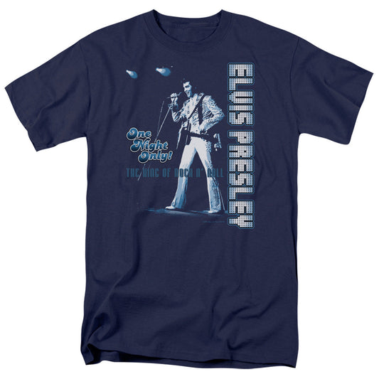 Elvis Presley One Night Only Mens T Shirt Navy Officially Licensed