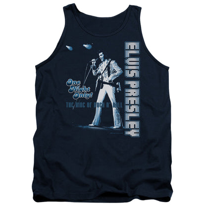 Elvis Presley One Night Only Mens Tank Top Shirt Navy Officially Licensed