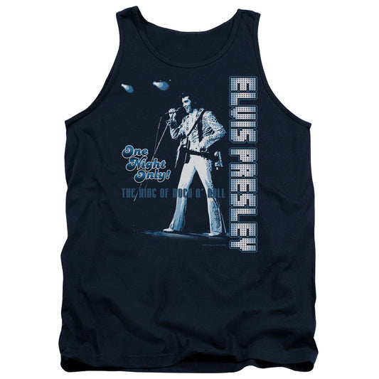 Elvis Presley One Night Only Mens Tank Top Shirt Navy Officially Licensed