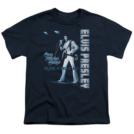 Elvis Presley One Night Only Kids Youth T Shirt Navy Blue Officially Licensed