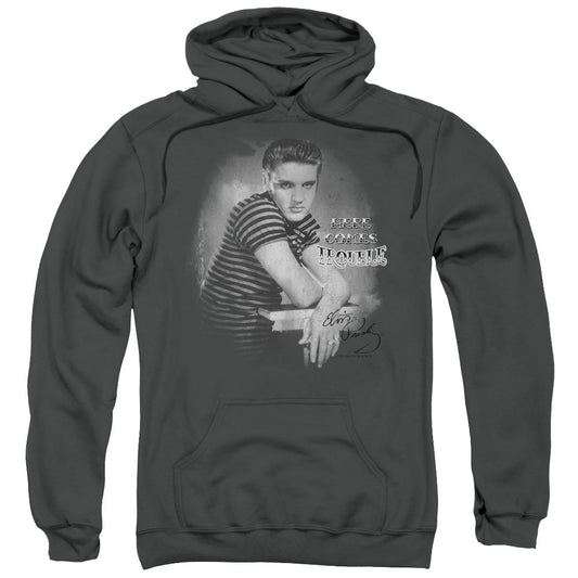 Elvis Presley Trouble Mens Hoodie Charcoal Officially Licensed