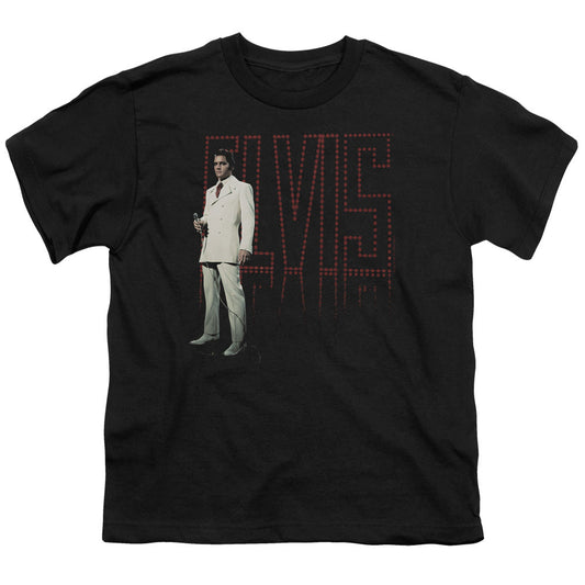 Elvis Presley White Suit Kids Youth T Shirt Black Officially Licensed