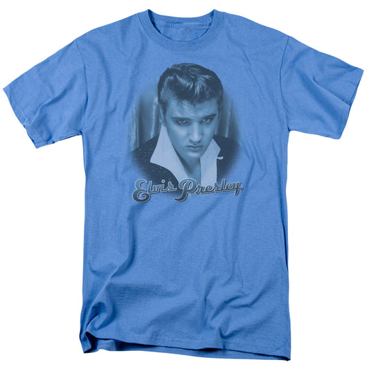 Elvis Presley Blue Suede Fade Mens T Shirt Carolina Blue Officially Licensed
