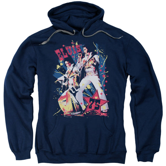 Elvis Presley Eagle Elvis Mens Hoodie Navy Officially Licensed