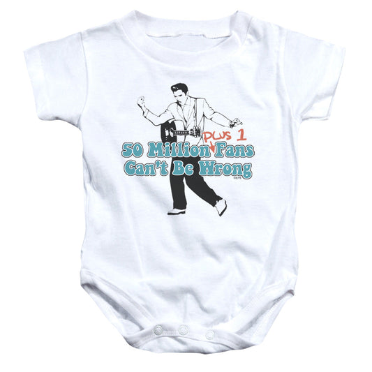 Elvis Presley 50 Million Fans Plus 1 Infant Baby Snapsuit White Officially Licensed