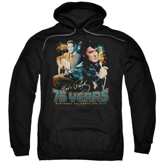 Elvis Presley 75 Years Mens Hoodie Black Officially Licensed
