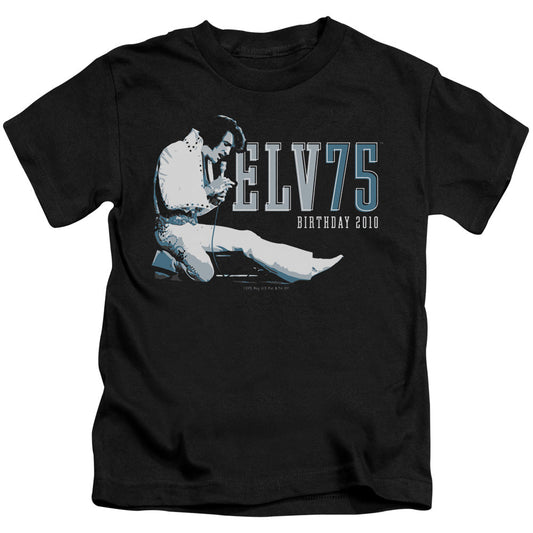 Elvis Presley Elv 75 Logo Juvenile Kids Youth T Shirt Black Officially Licensed