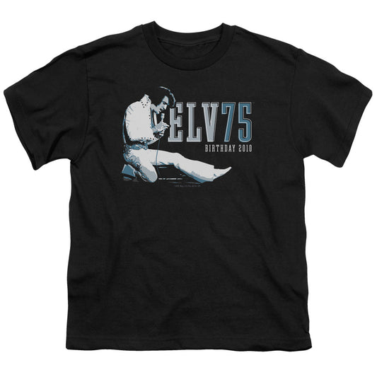 Elvis Presley Elv 75 Logo Kids Youth T Shirt Black Officially Licensed