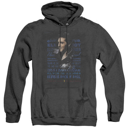 Elvis Presley Icon Heather Mens Hoodie Black Officially Licensed
