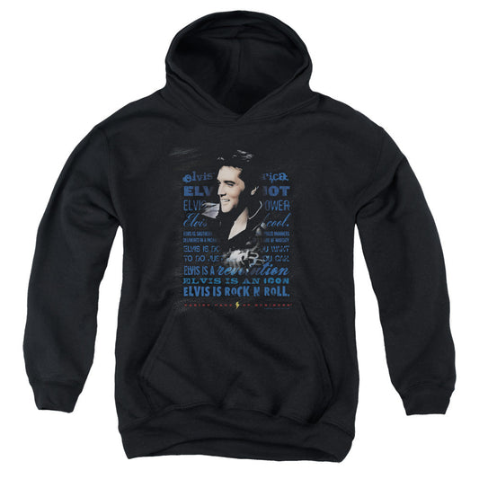 Elvis Presley Icon Kids Youth Hoodie Black Officially Licensed