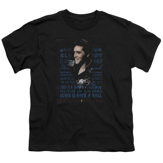 Elvis Presley Icon Kids Youth T Shirt Black Officially Licensed