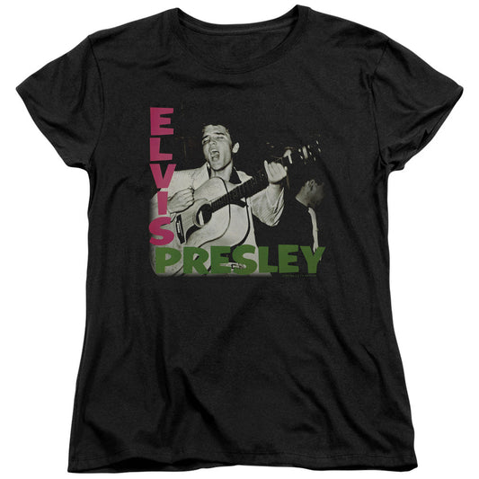 Elvis Presley Elvis Presley Album Womens T Shirt Black Officially Licensed