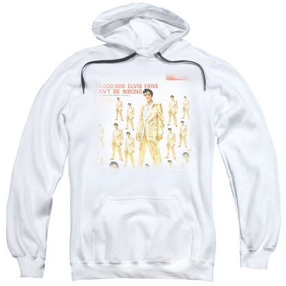 Elvis Presley 50 Million Fans Mens Hoodie White Officially Licensed