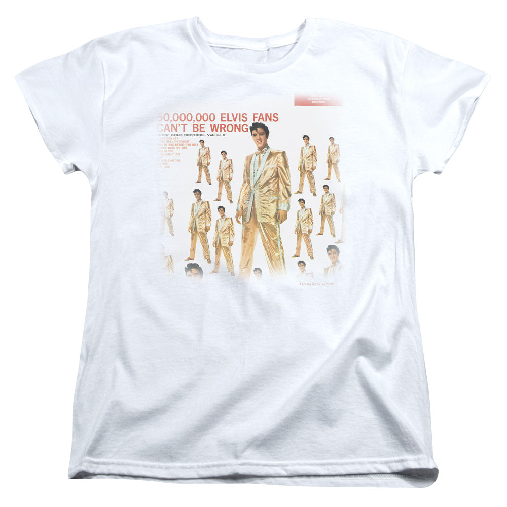 Elvis Presley 50 Million Fans Womens T Shirt White Officially Licensed