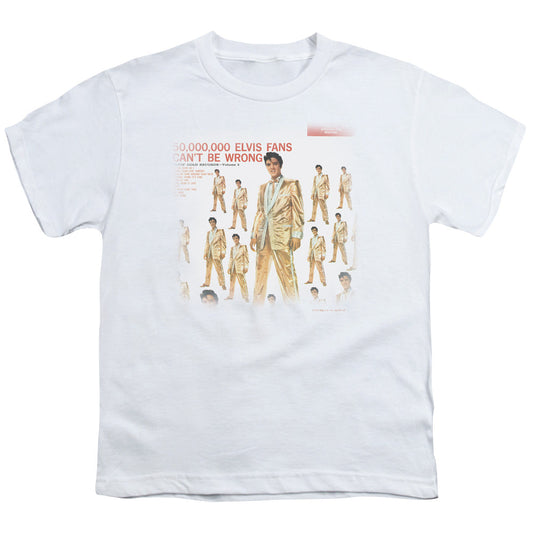Elvis Presley 50 Million Fans Kids Youth T Shirt White Officially Licensed