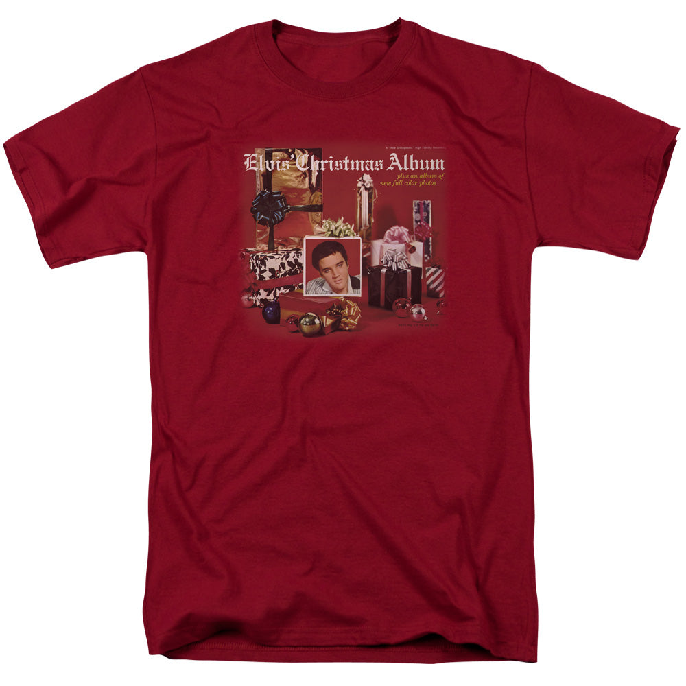 Elvis Presley Christmas Album Mens T Shirt Cardinal Officially Licensed