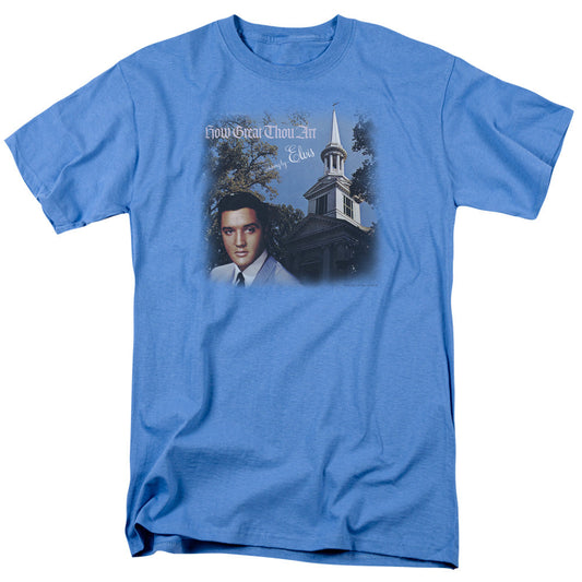 Elvis Presley How Great Thou Art Mens T Shirt Carolina Blue Officially Licensed