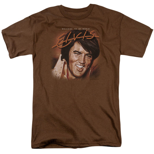 Elvis Presley Welcome To My World Mens T Shirt Coffee Officially Licensed