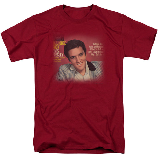 Elvis Presley Jailhouse Rock 45 Mens T Shirt Cardinal Officially Licensed