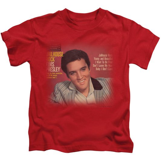 Elvis Presley Jailhouse Rock 45 Juvenile Kids Youth T Shirt Red Officially Licensed