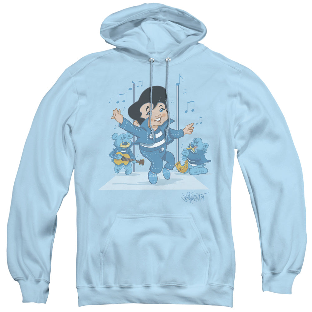Elvis Presley Jailhouse Rocker Mens Hoodie Light Blue Officially Licensed