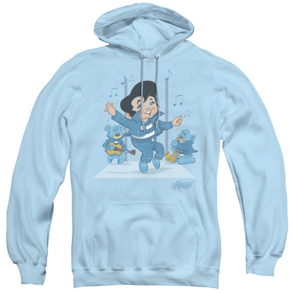 Elvis Presley Jailhouse Rocker Mens Hoodie Light Blue Officially Licensed