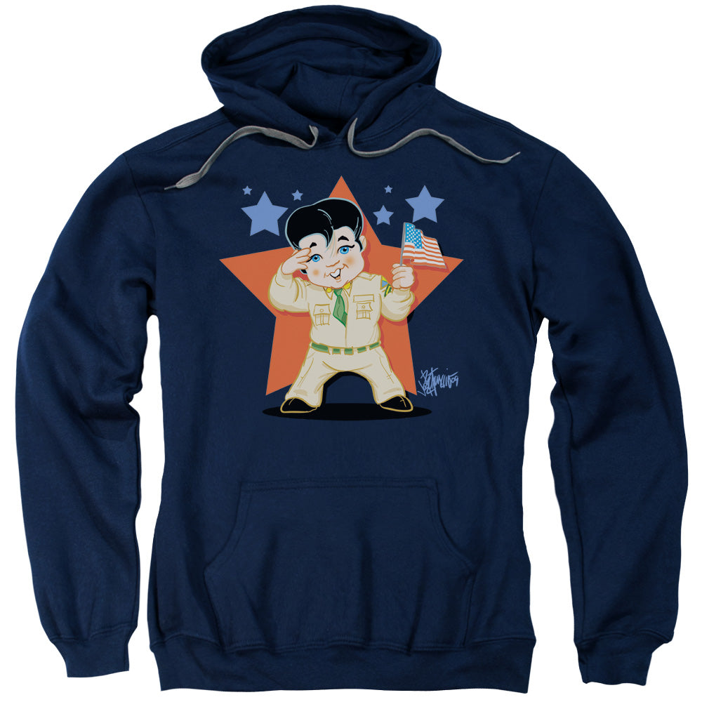 Elvis Presley Lil G I Mens Hoodie Navy Officially Licensed
