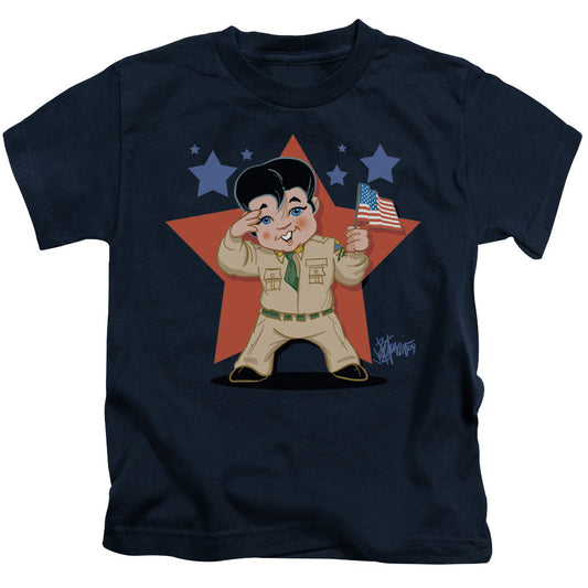 Elvis Presley Lil G I Juvenile Kids Youth T Shirt Navy Blue Officially Licensed
