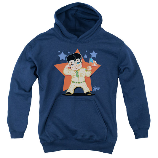Elvis Presley Lil G I Kids Youth Hoodie Navy Blue Officially Licensed