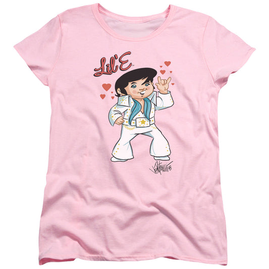 Elvis Presley Lil E Womens T Shirt Pink Officially Licensed