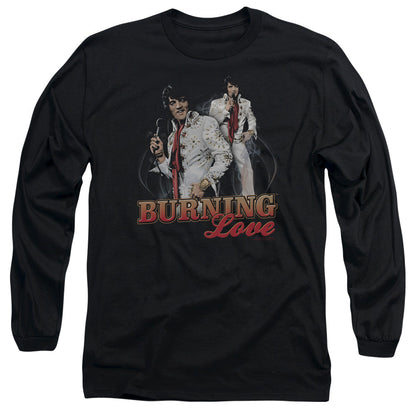 Elvis Presley Burning Love Mens Long Sleeve Shirt Black Officially Licensed Officially Licensed