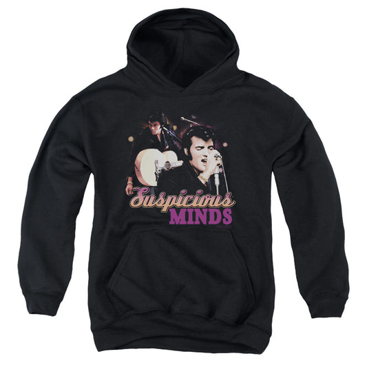 Elvis Presley Suspicious Minds Kids Youth Hoodie Black Officially Licensed