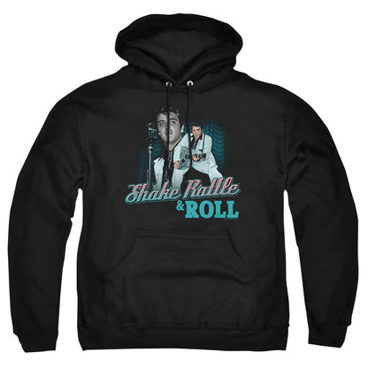 Elvis Presley Shake Rattle & Roll Mens Hoodie Black Officially Licensed