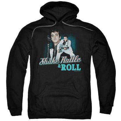 Elvis Presley Shake Rattle & Roll Mens Hoodie Black Officially Licensed