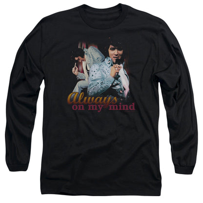 Elvis Presley Always On My Mind Mens Long Sleeve Shirt Black Officially Licensed Officially Licensed