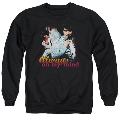 Elvis Presley Always On My Mind Mens Crewneck Sweatshirt Black