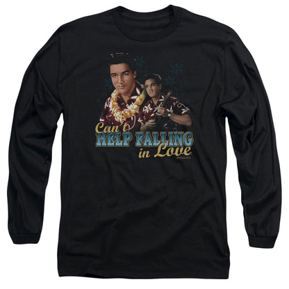 Elvis Presley Cant Help Falling Mens Long Sleeve Shirt Black Officially Licensed Officially Licensed