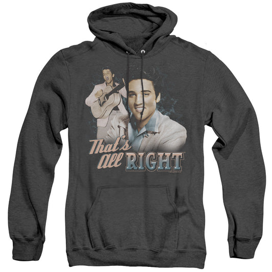 Elvis Presley Thats All Right Mens Heather Hoodie Black Officially Licensed